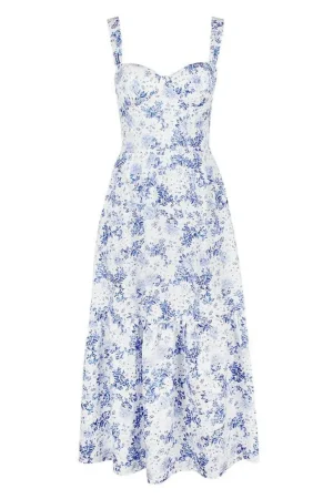 Blue Floral Summer Dress