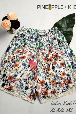 4 pcs Celana Pendek Santai Wanita jumbo Summer Rayon Bali import